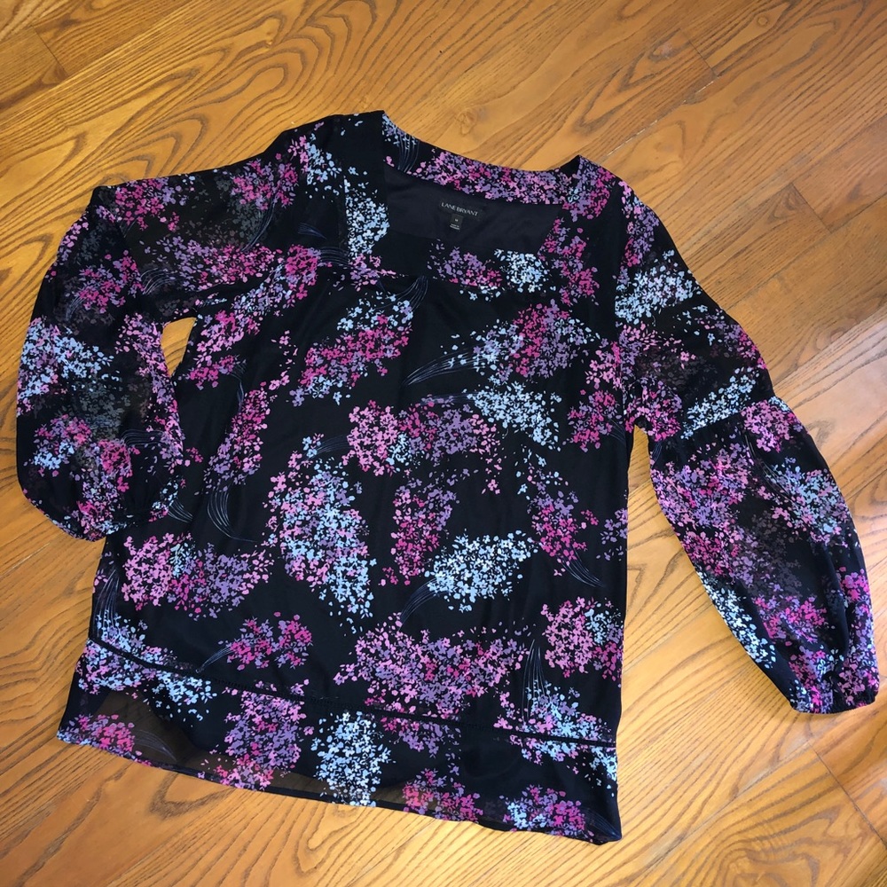 Floral square neck blouse size 14